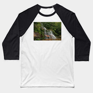 Katoomba Falls .. with green & orange Baseball T-Shirt